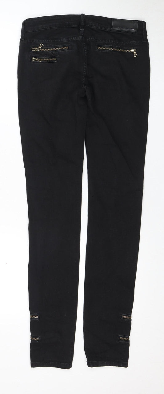 Victoria Beckham Black Skinny Jeans 25 Women's Zip