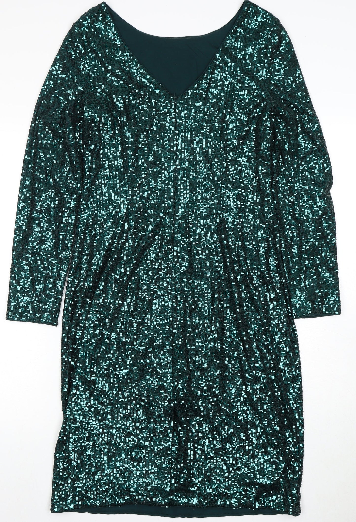 Hobbs Women's Green Sequin Party Dress Size 14