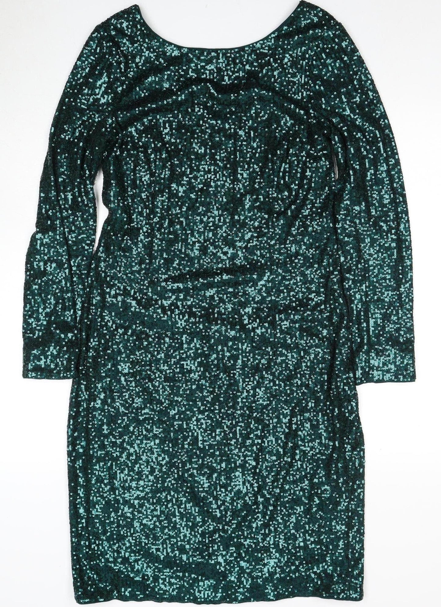 Hobbs Women's Green Sequin Party Dress Size 14