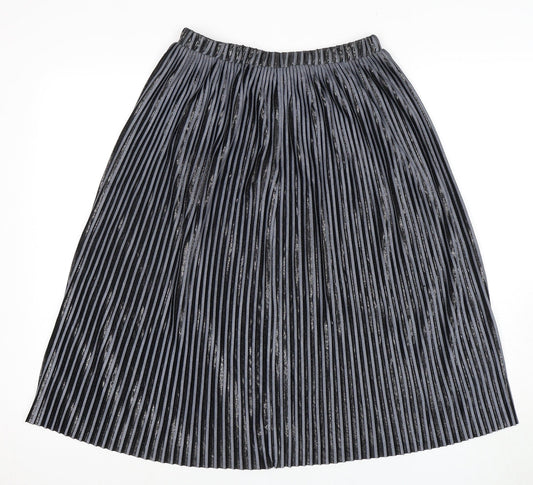 Zara Women's Black Pleated Midi Skirt, Size S