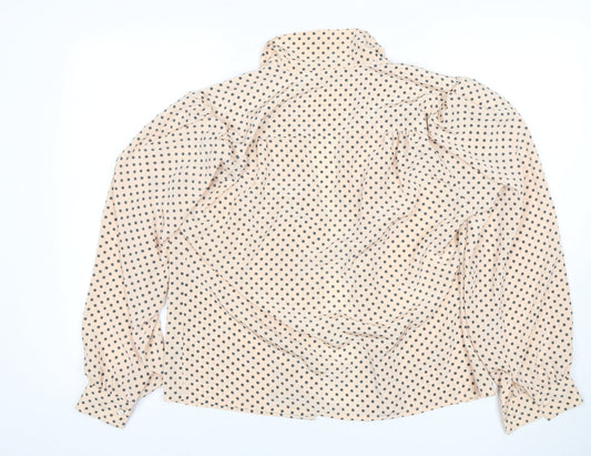 Windsmoor Women's Beige Polka Dot Blouse Size 12