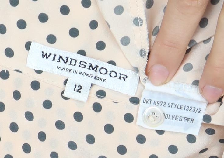 Windsmoor Women's Beige Polka Dot Blouse Size 12