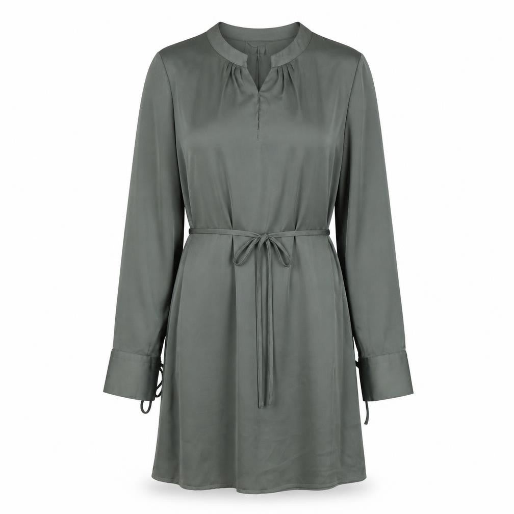 H&M Women's Green Shirt Dress - Size L, Elegant and Chic