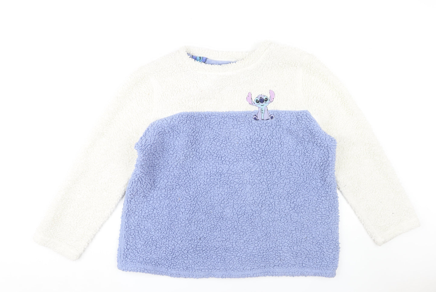 Disney Women's Ivory & Blue Lilo & Stitch Sweatshirt XL