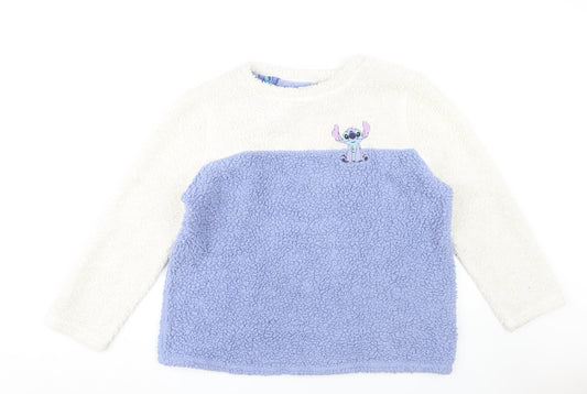 Disney Women's Ivory & Blue Lilo & Stitch Sweatshirt XL