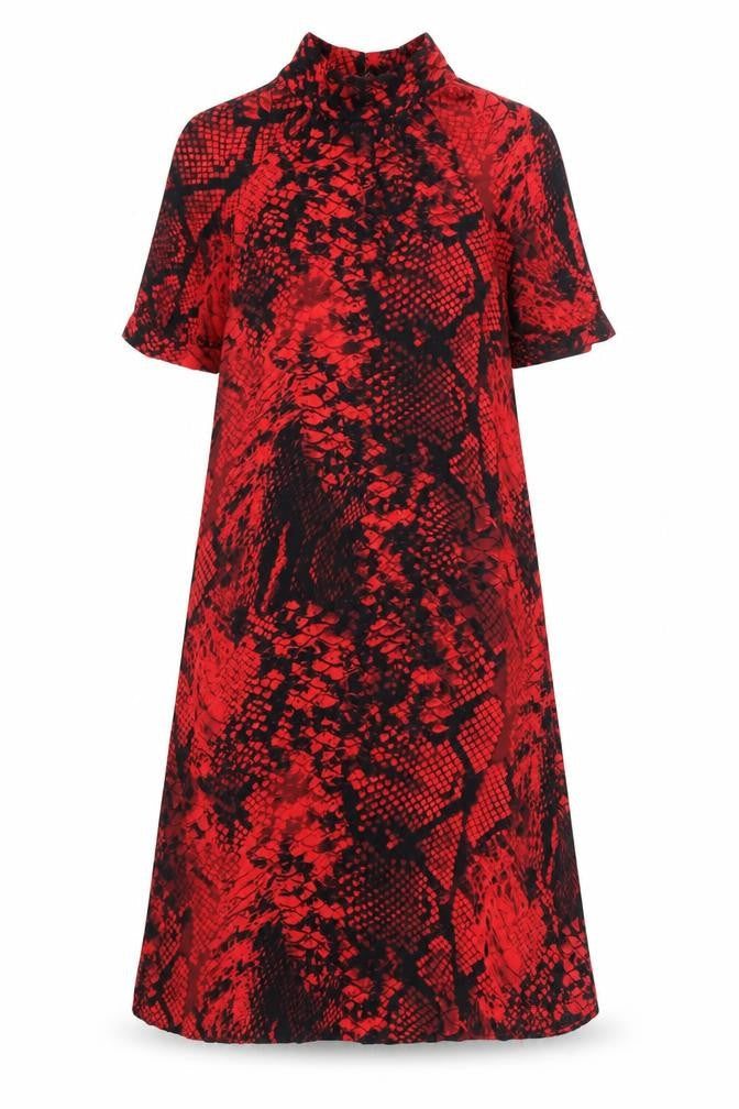 Marks and Spencer Red Animal Print High Neck Dress