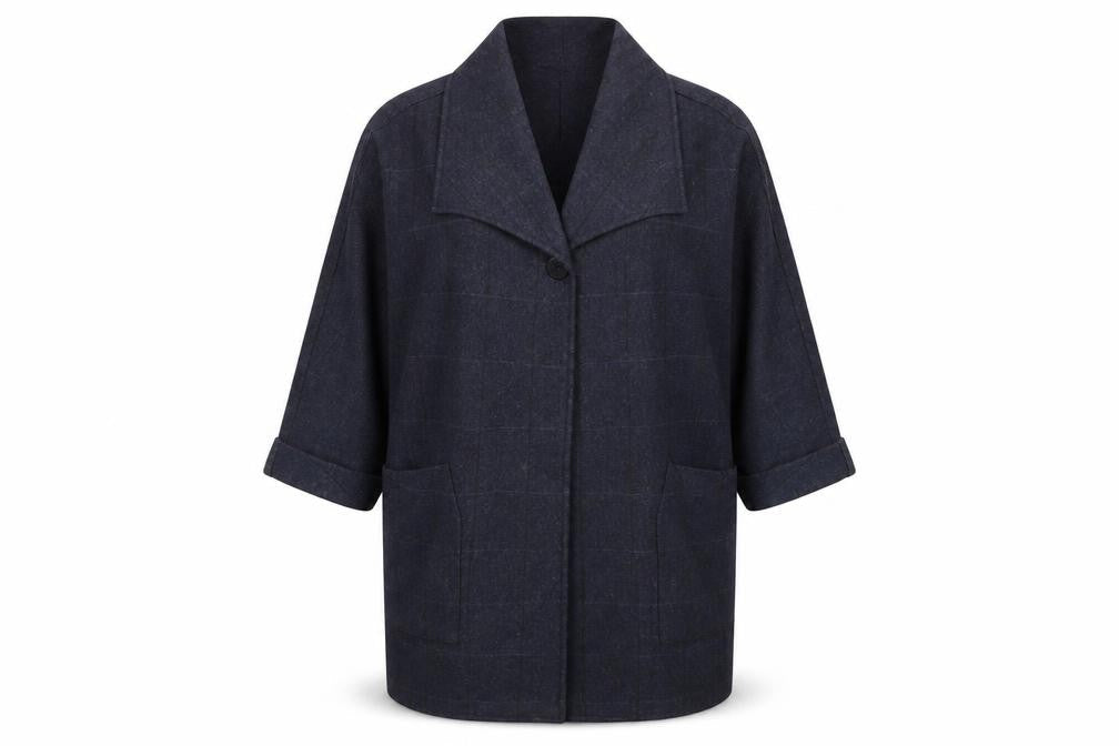 Womens UK Size 14 Relaxed Paul Costelloe Dressage Black Wool Blend Coat