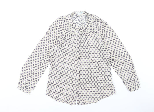 Boden Women's Beige Polka Dot Blouse - Size 8