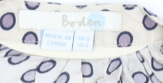 Boden Women's Beige Polka Dot Blouse - Size 8
