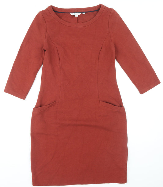 Boden Women's Red Sheath Dress, Size 10R, Elegant 3/4 Sleeve