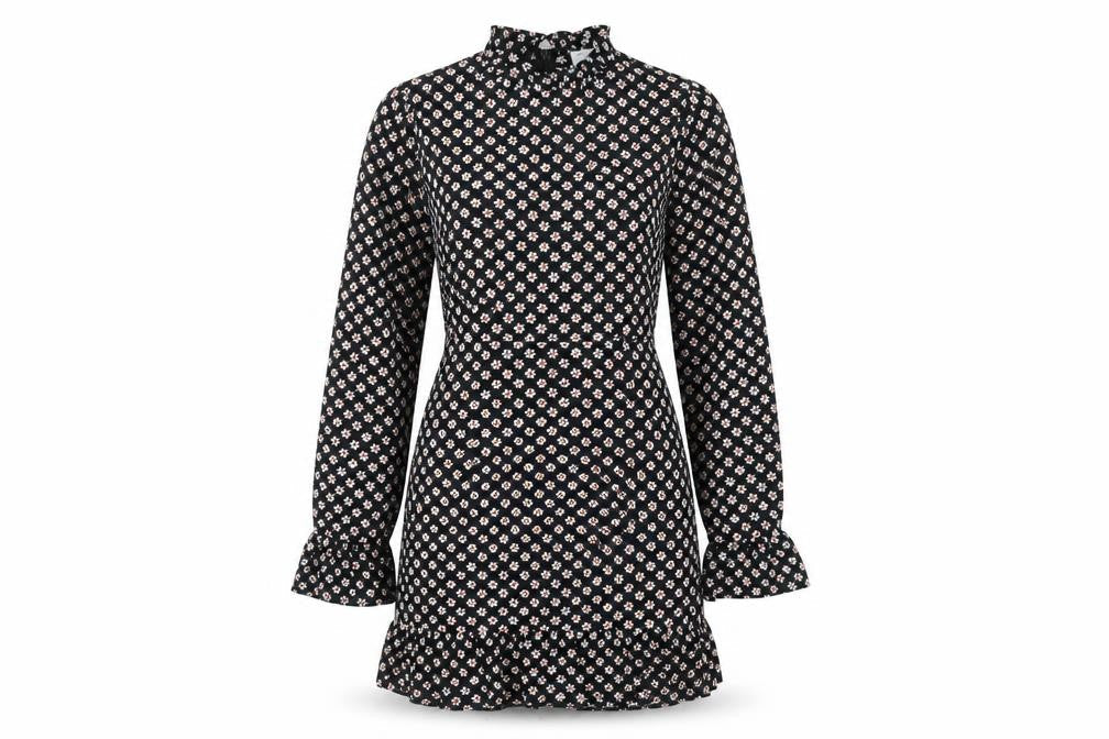ASOS DESIGN Women's Black Floral Dress Size 8