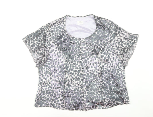 Eastex Women's Grey Geometric Blouse Size 22