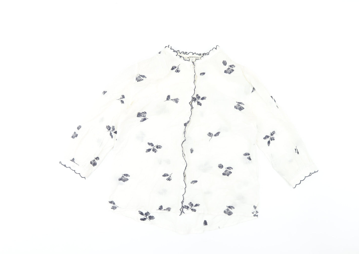 Whistles Women's White Floral Blouse Size 6
