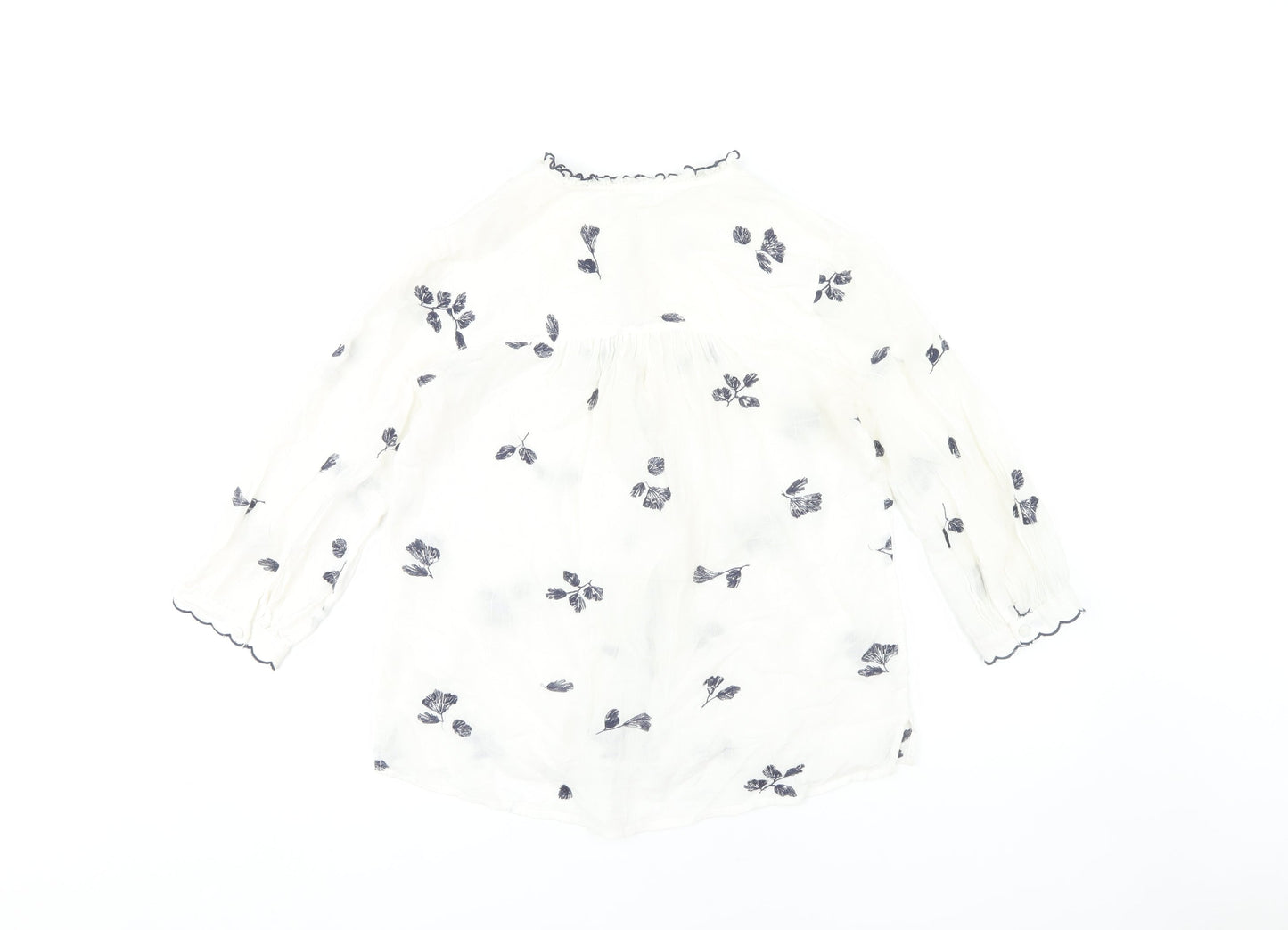 Whistles Women's White Floral Blouse Size 6