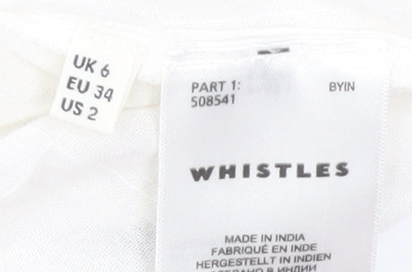 Whistles Women's White Floral Blouse Size 6