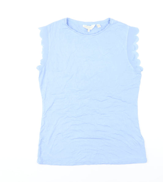 Ted Baker Women's Blue Scalloped Sleeveless Tank Top