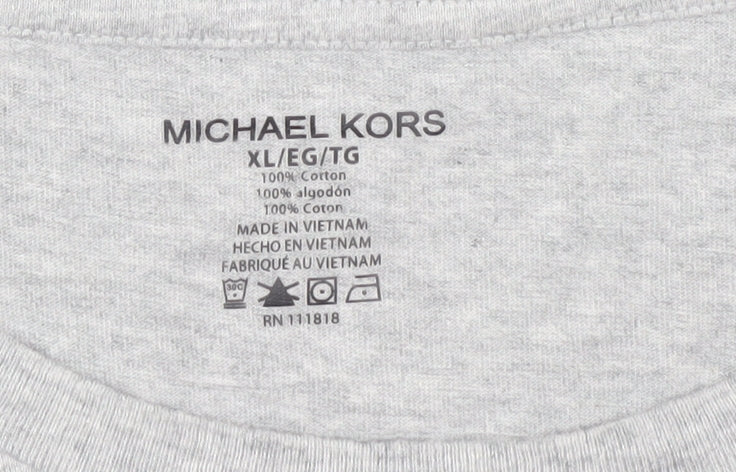 Michael Kors Men's XL Grey Crew Neck Cotton T-Shirt