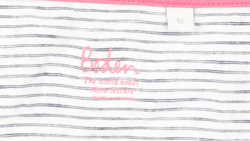 Boden Women's White XL Striped Basic T-Shirt