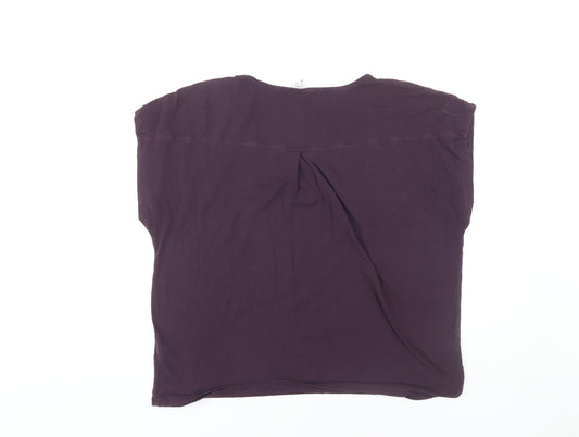 FatFace Women's Purple V-Neck Relaxed T-Shirt L