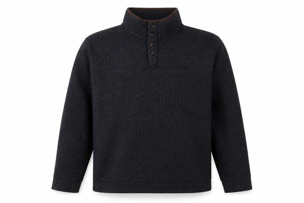 Mens UK 2XL  Regatta Black Henley Sweatshirt