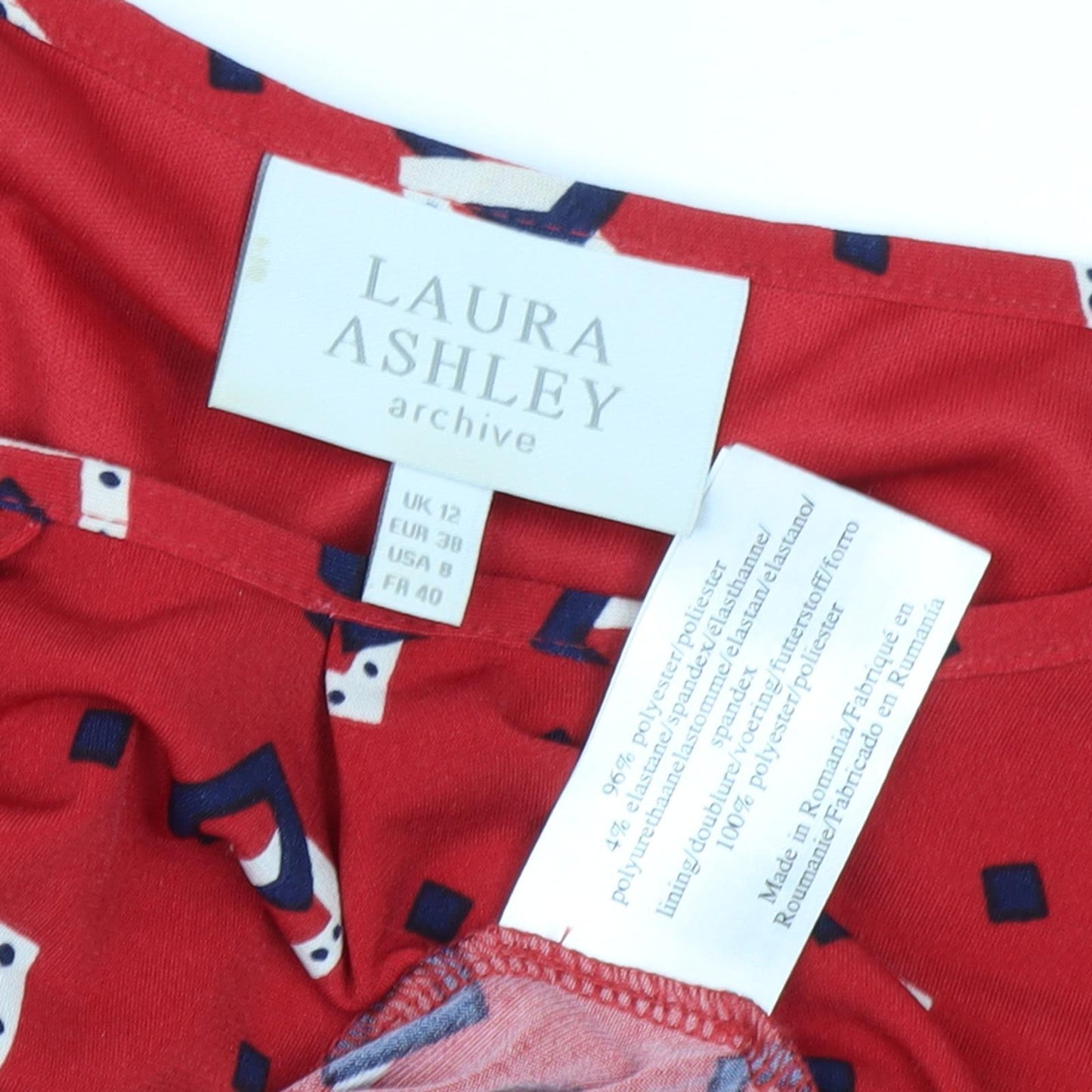 Laura Ashley Women's Red Geometric Dress, Size 12