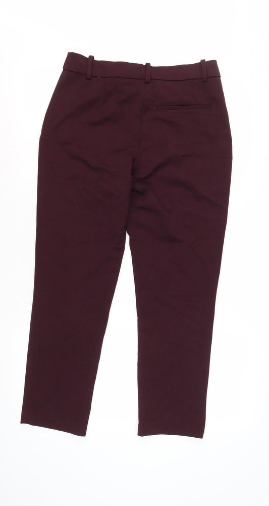 H&M Women's Red Ankle Trousers - Size 10, Stylish & Versatile