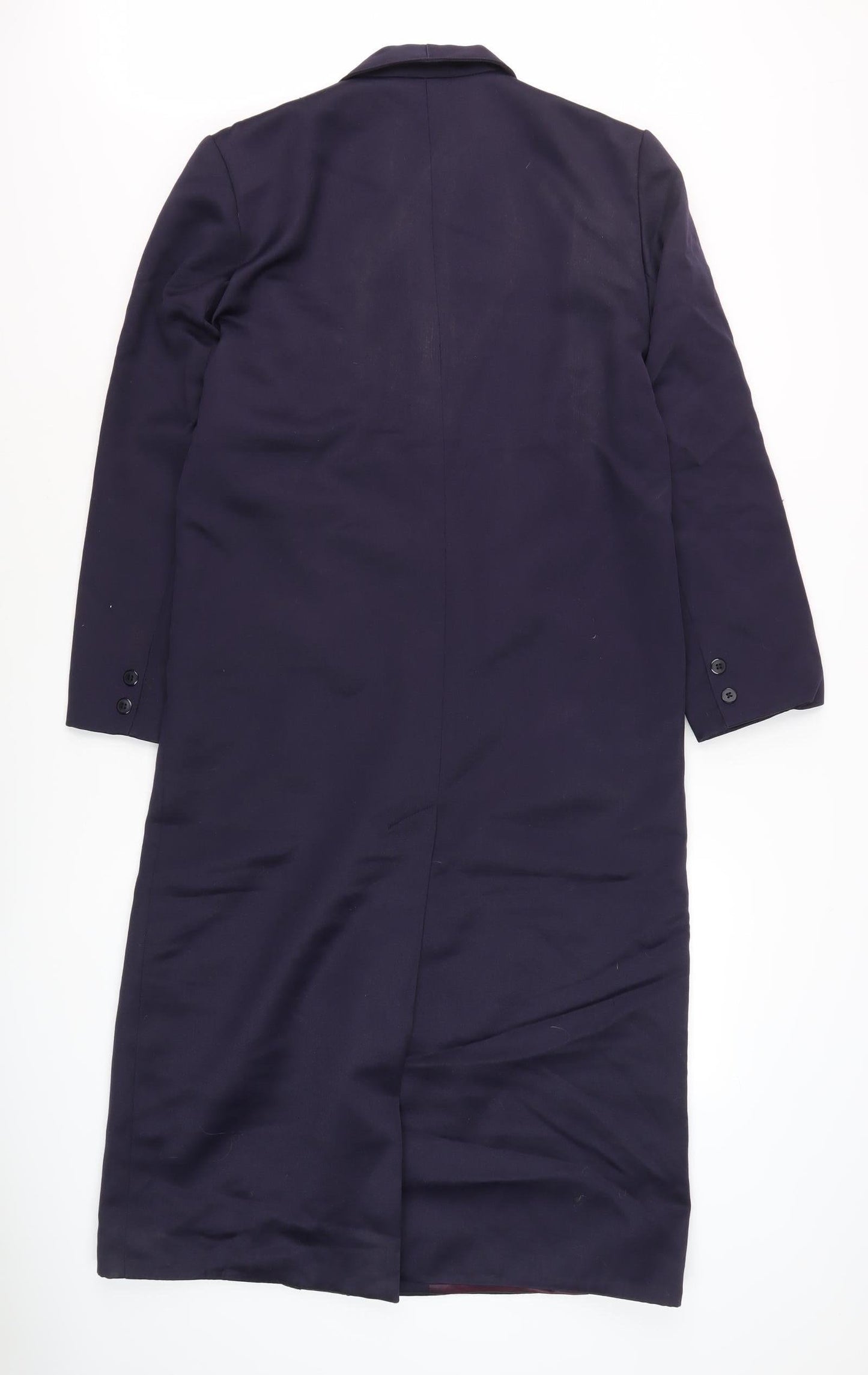 Solo Women's Blue Long Overcoat, Size 10, Vintage Elegance