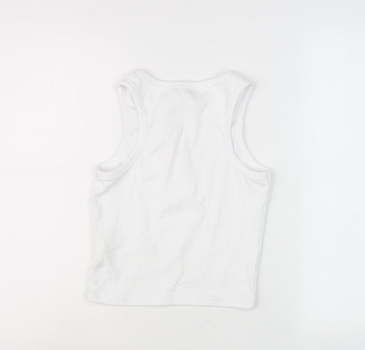 New Look Girls White Graphic Print Tank Top Age 14-15