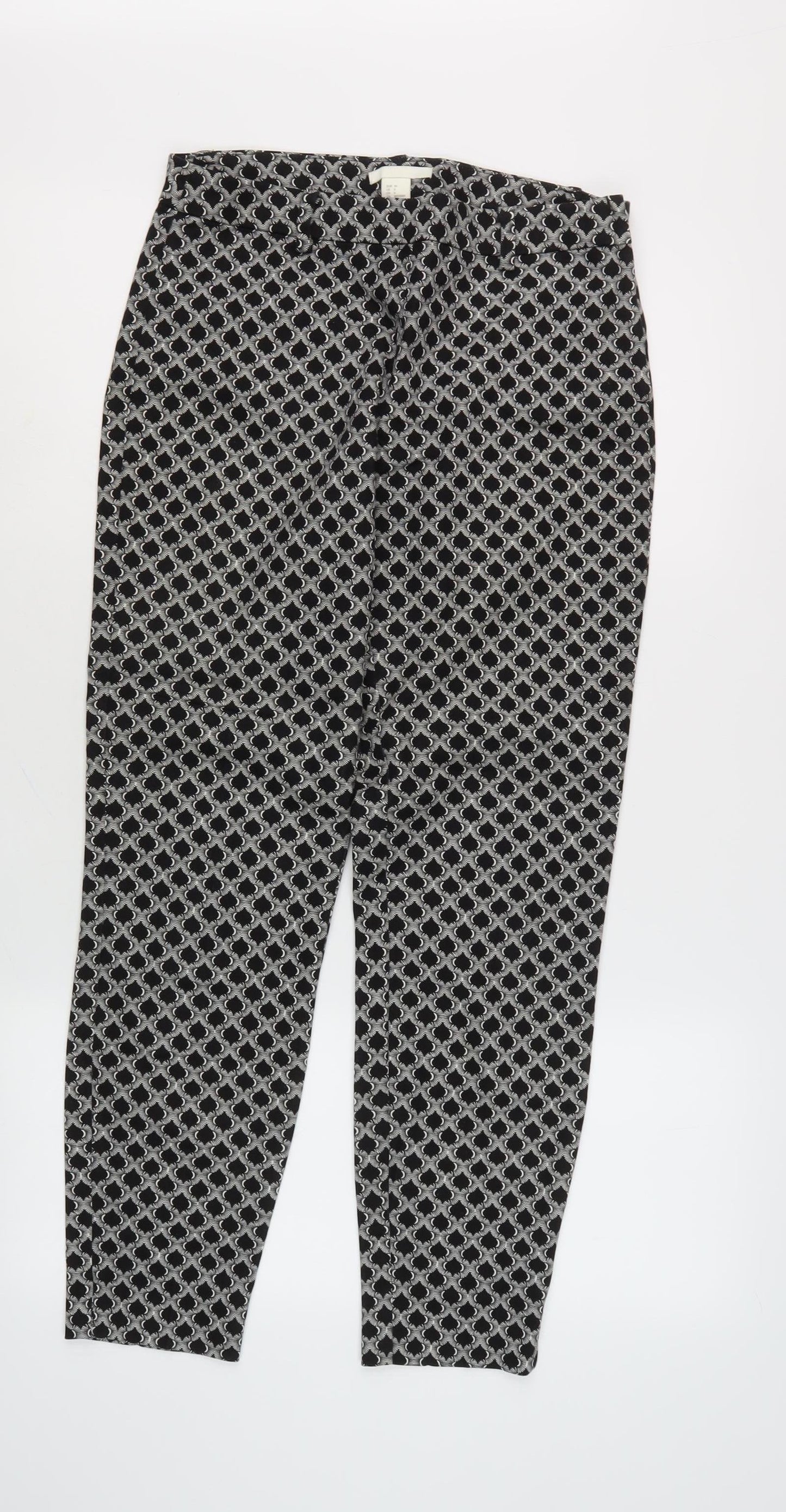 Women's Black Geometric Trousers Size 10