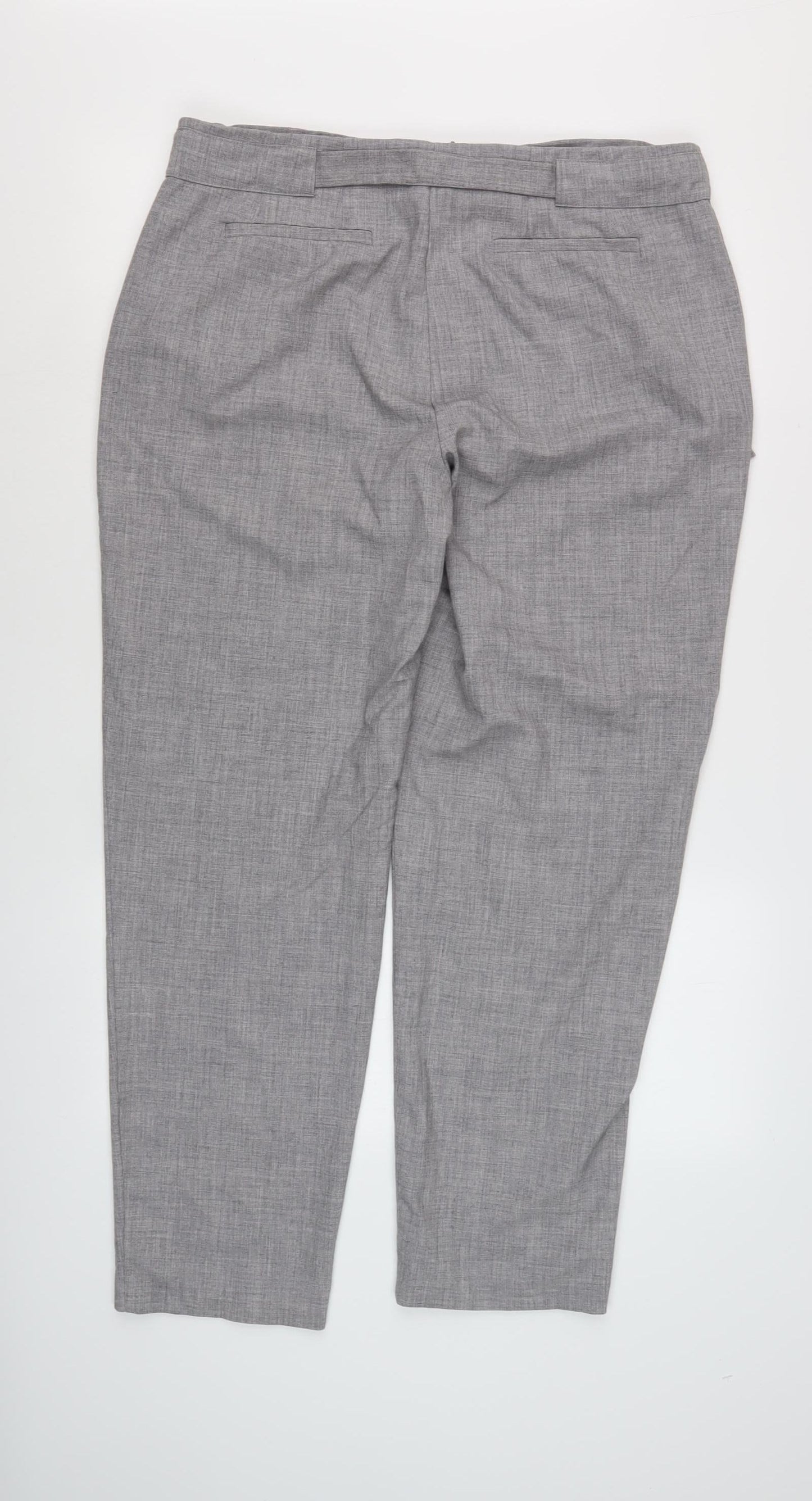 M&Co Women’s Grey Belted Trousers Size 16