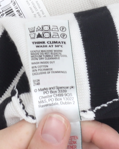 Marks and Spencer Women's Black Striped Pullover Jumper