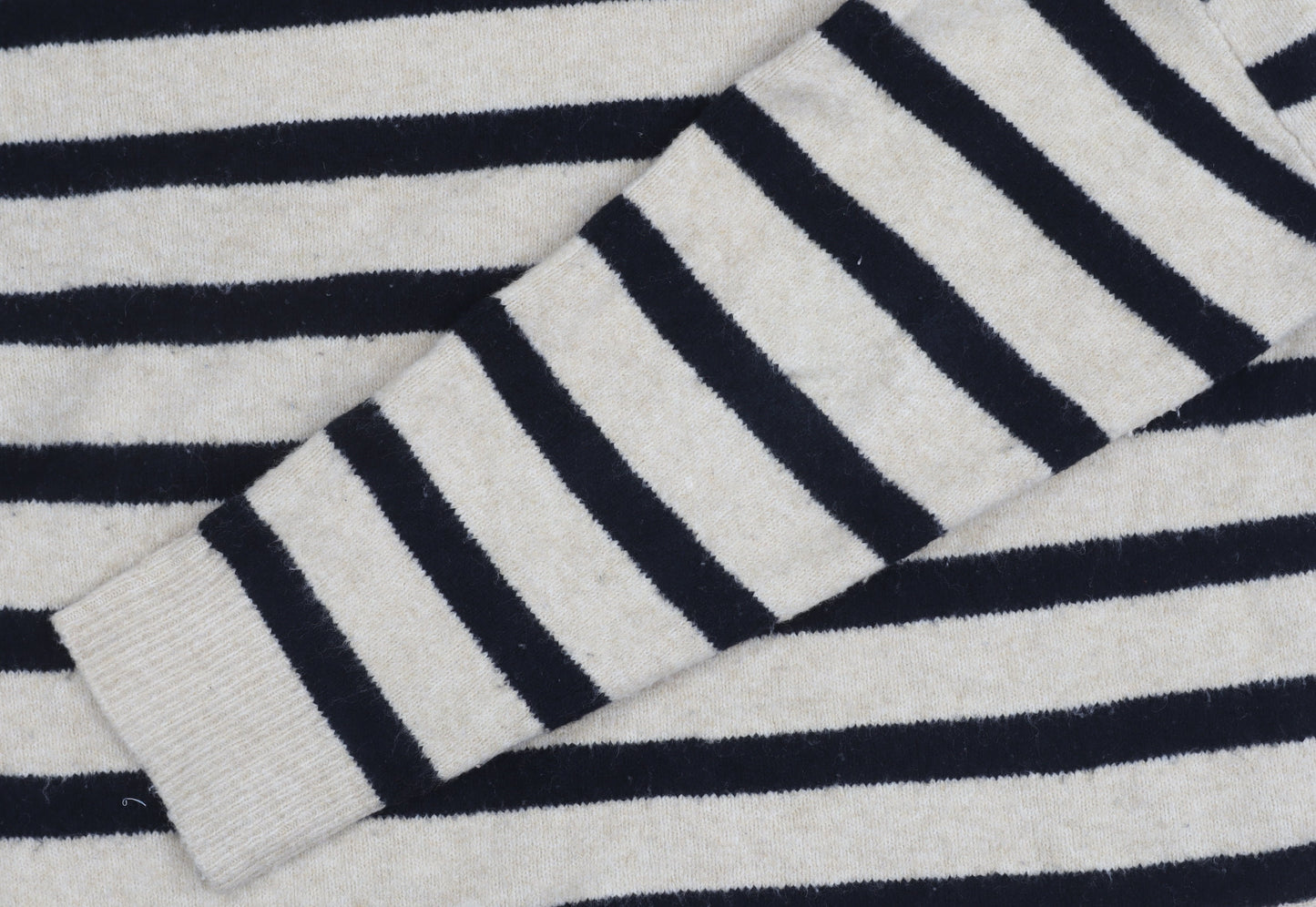 MNG Women's Beige Striped Pullover Jumper, Size L