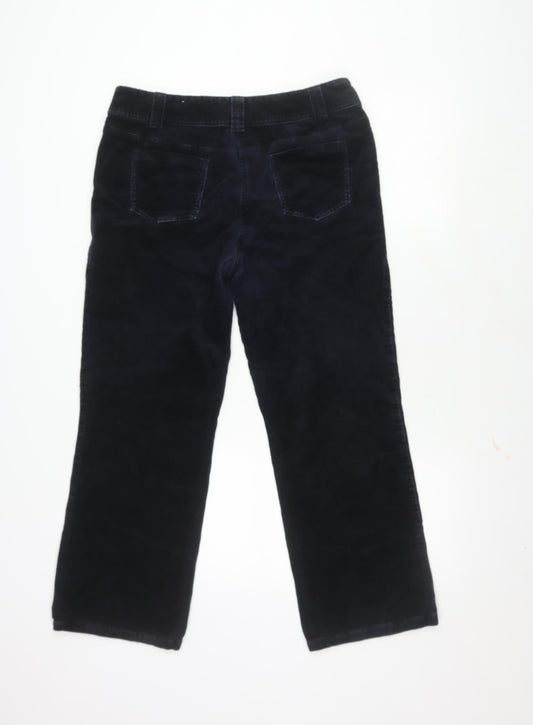 Laura Ashley Women's Black Corduroy Trousers, Size 14