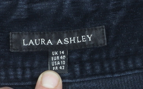 Laura Ashley Women's Black Corduroy Trousers, Size 14