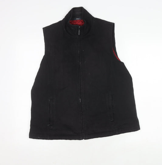 Dash Women's Black Waistcoat Size 16 Casual Zip Lined