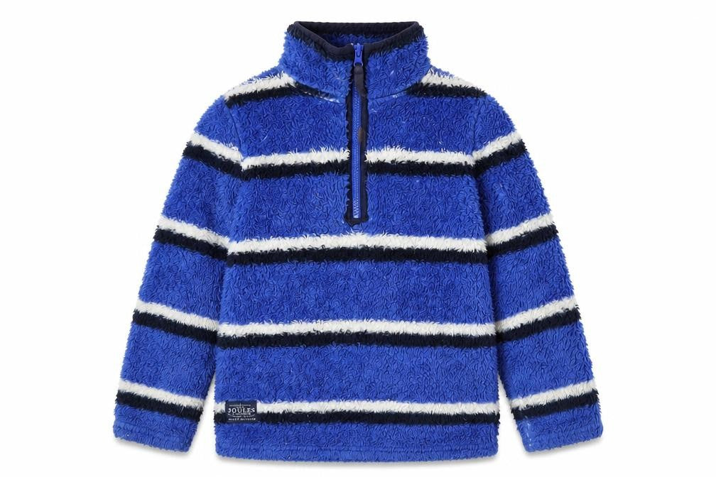 Joules Boys Blue Striped Fleece Sweatshirt, 5-6 Years