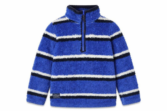 Joules Boys Blue Striped Fleece Sweatshirt, 5-6 Years