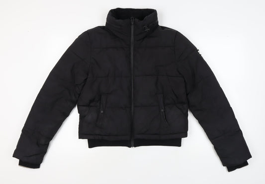 Superdry Women's Black Puffer Jacket UK 10
