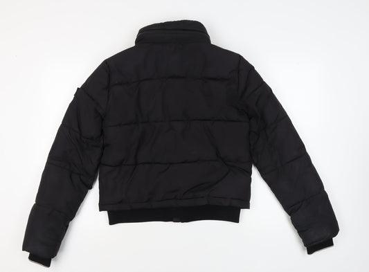 Superdry Women's Black Puffer Jacket UK 10