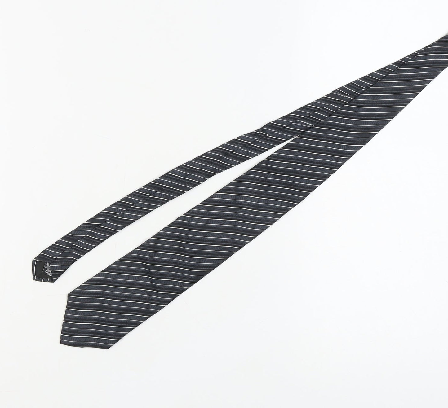Frangi Men's Black Striped Silk Tie, One Size Elegant