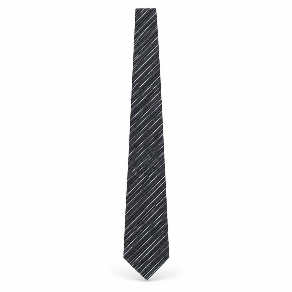 Frangi Men's Black Striped Silk Tie, One Size Elegant