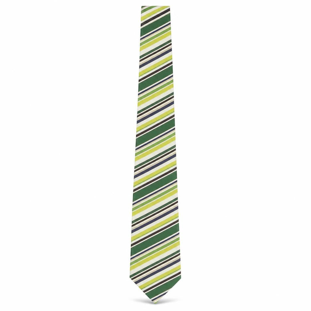 Next Men's Green Striped Silk Tie, One Size