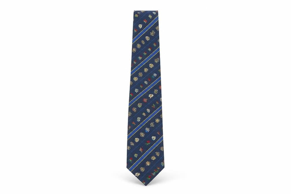 Front view of Fashion & Corporate Ties London Blue Silk Sports Tie