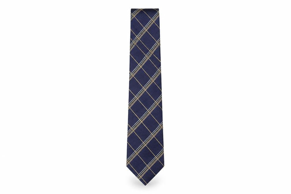 Marks and Spencer Men's Blue Plaid Silk Tie
