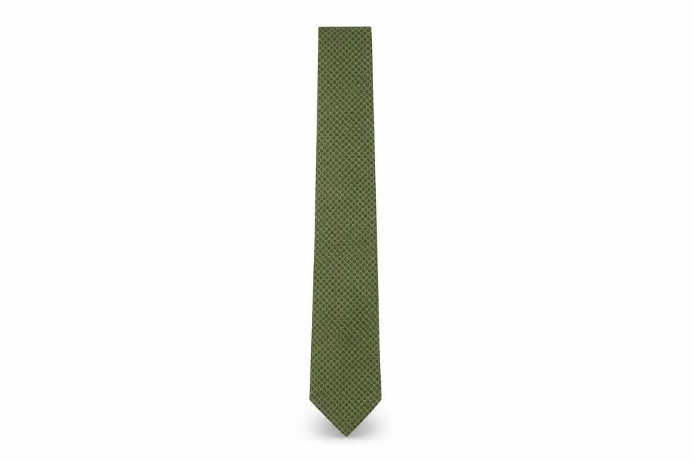 René Chagal Men's Green Slim Tie, Polyester, One Size