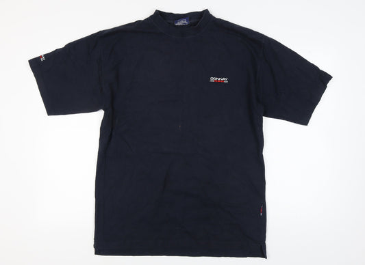 Donnay Men's Black L Crew Neck T-Shirt with Logo