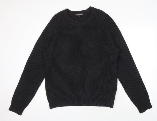 Michael Kors Men's Black XL Pullover Jumper, Wool Blend
