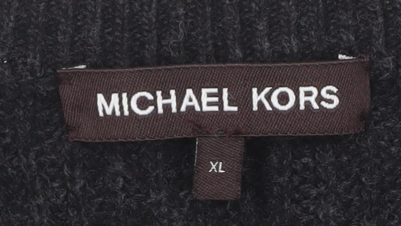 Michael Kors Men's Black XL Pullover Jumper, Wool Blend