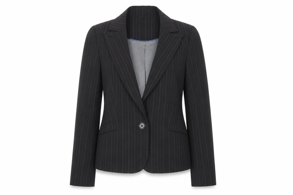 Dunnes Stores Black Pinstripe Suit Jacket Women Size 10