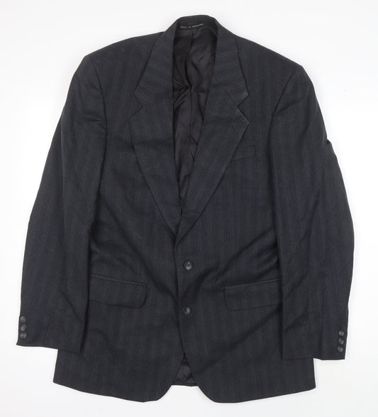 Daniel Drescott Men's Grey Striped Blazer 38 Long Classic